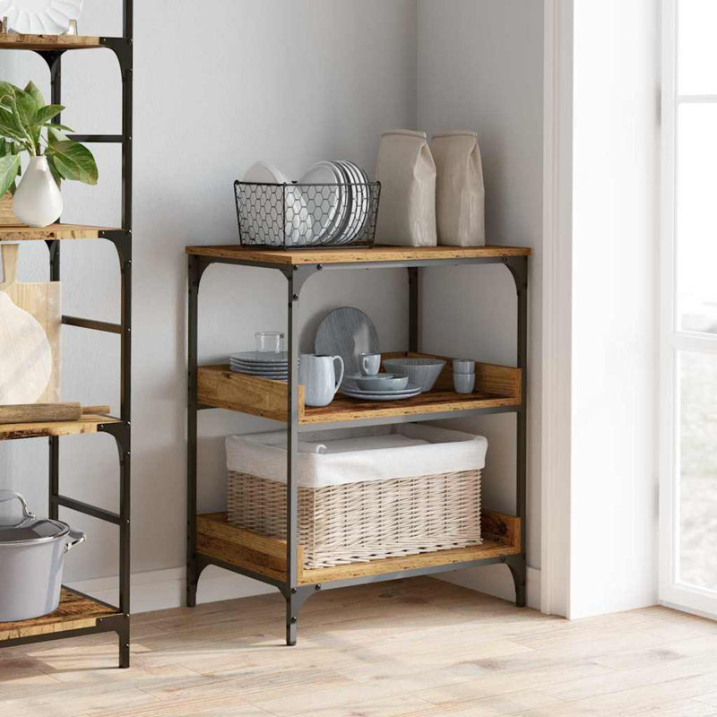 Kitchen Trolley Engineered Wood Dining Room Cart Serving Station Mobile