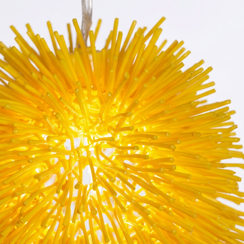 Urchin 1-Light Mini Pendant - Un-Mellow Yellow, Yellow, 10" H x 9" W x 9" D