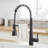 Commercial Black Kitchen Faucet - Pull Out For Professional Setups Modern With Pull-Out Stream And Spray Functions-478866012-478866010