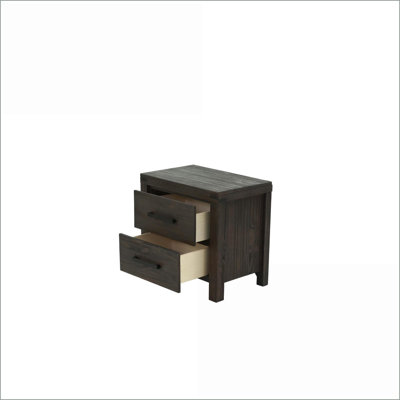 Modern Solidwood Nightstand with Drawer – Espresso Bedroom Side Table