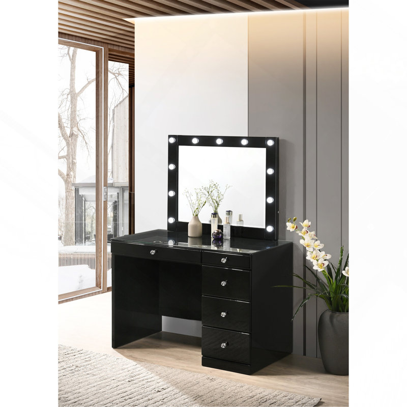 Meuble-lavabo 1 pièce 1 pièce Glam, Noir