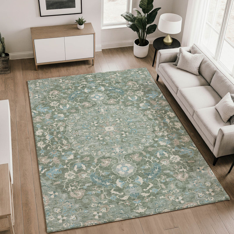 Tapis Global Premium lavable à la machine Villers AMF2564, Basil, 8' x 10'