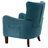 Button-Tufted Horn-Back Armchair, Accent Chair with Padded Cushion, Side Pocket and Solid Wood Legs-102193824