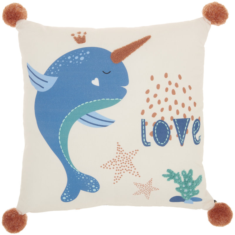  Housse et insert de coussin en coton Love Whale