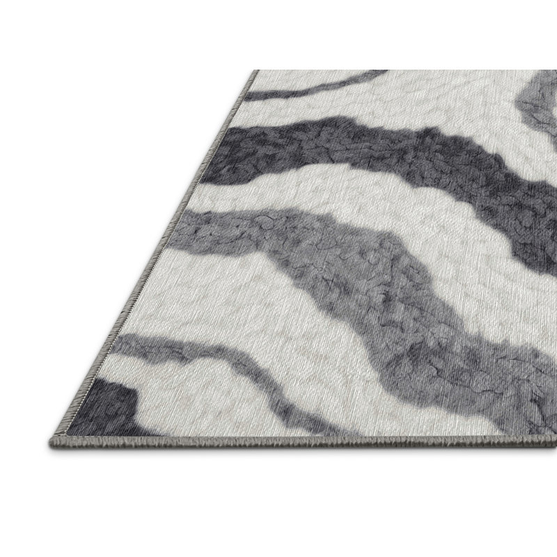 Machine Washable Gray Area Rug, Rectangle 8' x 10'