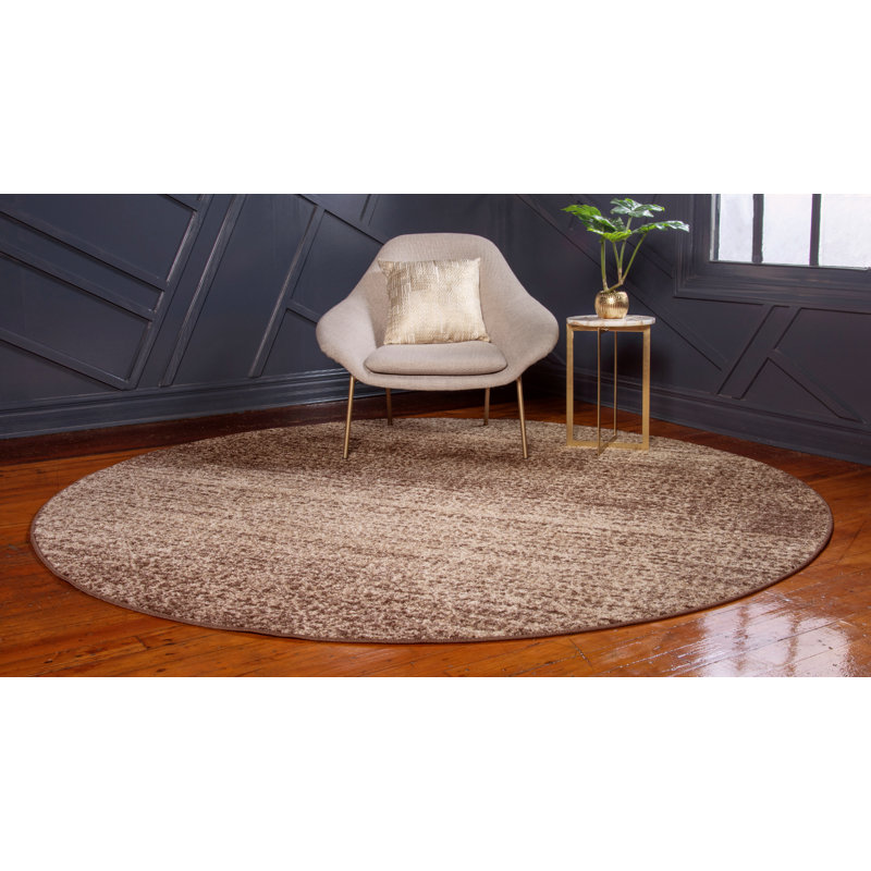 Tapis beige Handan, Rond 8 pi