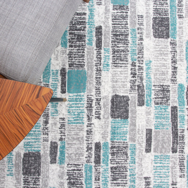Aceves Geometric Area Rug, Runner 60 x 240cm