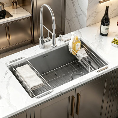 Sink Drain Rack, Stainless Steel Expandable, Adjustable 14"-18"