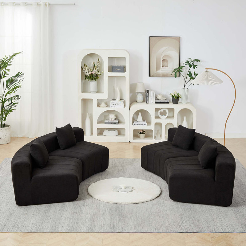 Canapé modulaire Chenille, Chenille noir