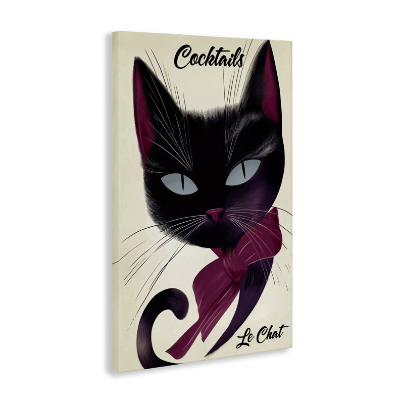Affiche Cocktail Le Chat, conception par Annabelle Hall, H 24 po x l 16 po
