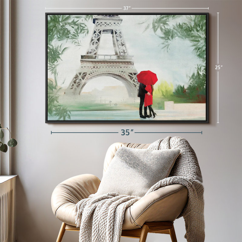 Impression sur toile «Tropical Paris Romance», H 25 po x l 37 po