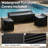 8-Person Aluminum & Iron Outdoor Lounge Set with Plush Cushions and Convertible Fire Pit Table-43290909-43290882