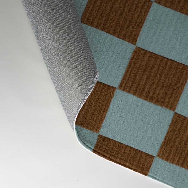 Tapis d'intérieur et d'extérieur à carreaux gris, Rectangulaire 3 pi x 5 pi
