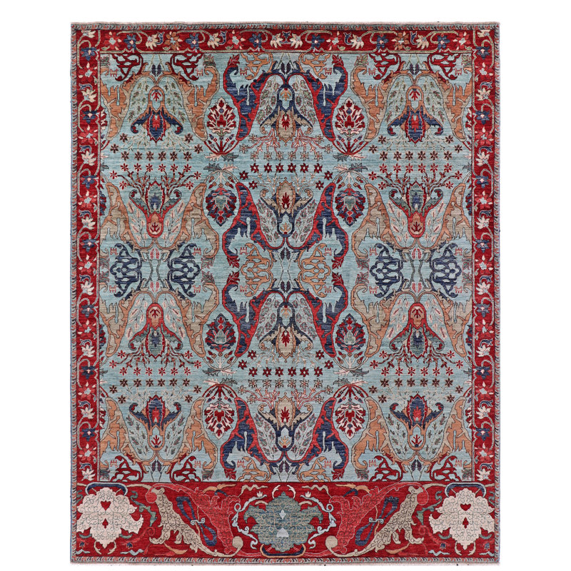 Tapis unique ciel / rouge 8 po x 10 pi 2 po