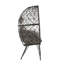 Chaise longue en tissu et osier noir