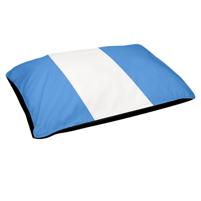 Coussin Houston, Moyen (l 40 po x P 30 po x H 6,5 po), Bleu / blanc