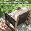 Chaise longue d'extérieur avec cadre en rotin tissé et en bois, fauteuil de patio avec coussins épais-1900960738