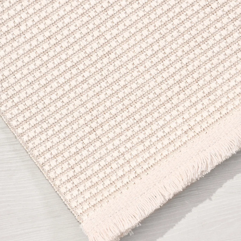 Cotton Abstract Indoor Rug, Rectangle 6'7" x 11'6"