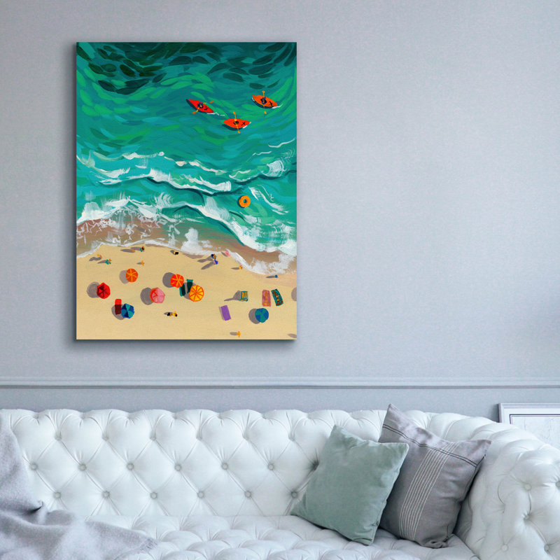 Toile épique Graffiti «Aérien Beach 3» par Brook Page, 40 po x 54 po, H 54 po x l 40 po