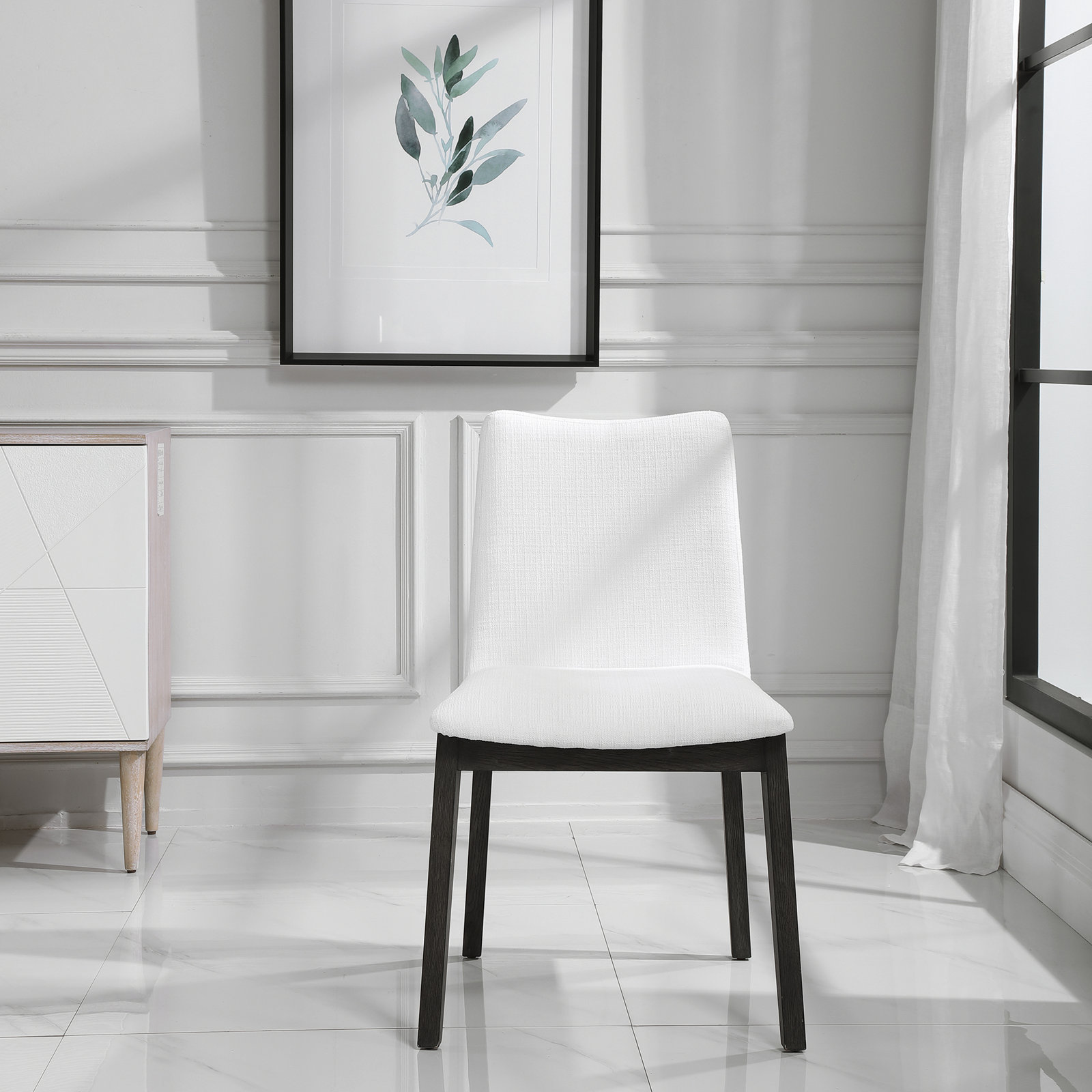 Beth Upholstered Side Chair in White