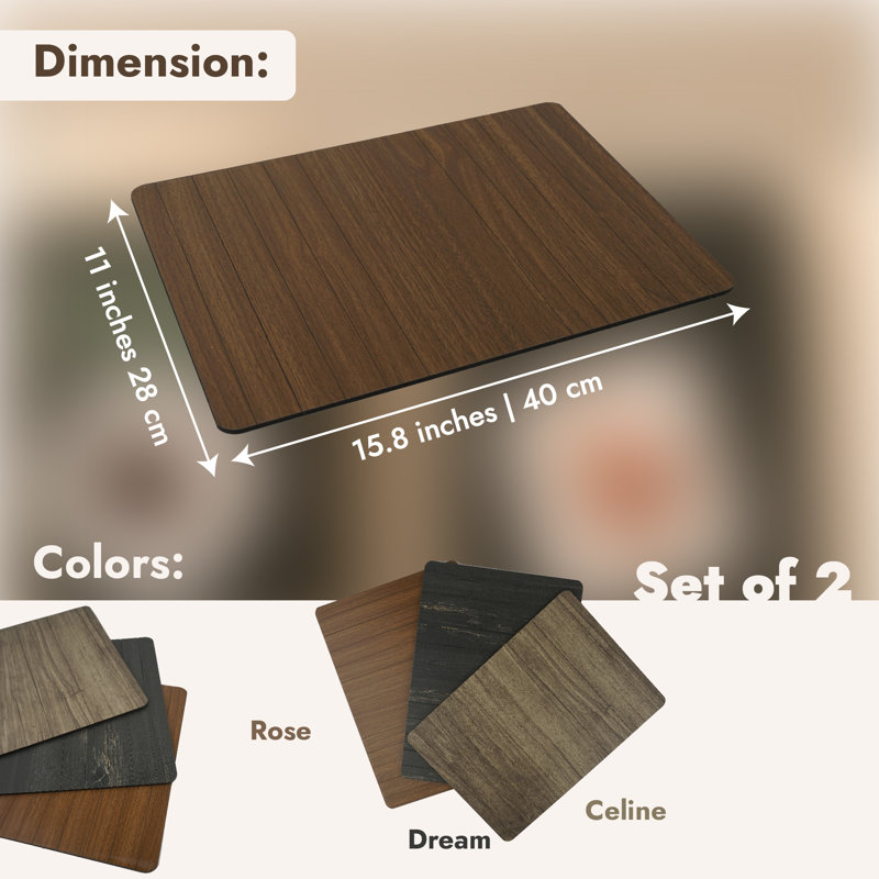 Andrik Engineered Wood Tray - Set of 2, Brun