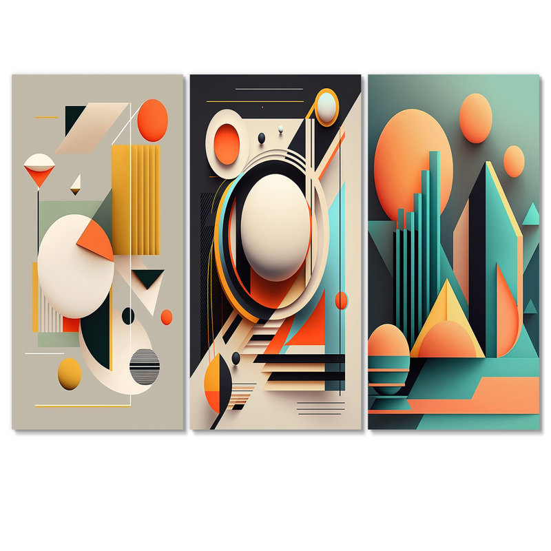 Dimensions minimales du Bauhaus III, 3 pièces, H 28 po x l 36 po x P 1 po