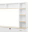 Meuble télé mural de style ferme 4 pièces avec étagères réglables, meuble télé de style milieu du siècle avec bibliothèque pour téléviseurs jusqu'à 70 pouces, console multimédia élégante avec 6 tiroirs pour salon-771089353