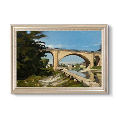 The Railroad Bridge at Briare (Le pont canal a Briare), 1888-Henri Harpignies-Custom Framed Canvas