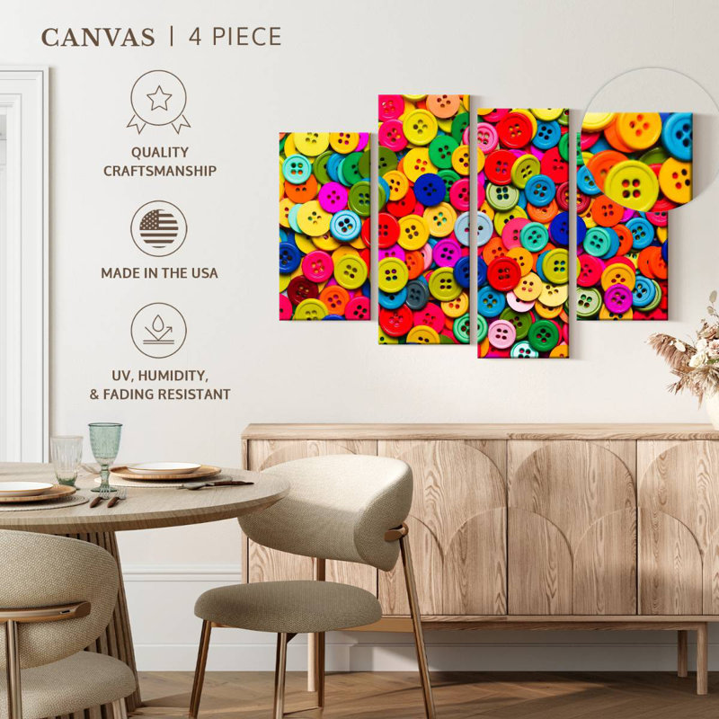 Buttons Collection, 14" H x 24" W