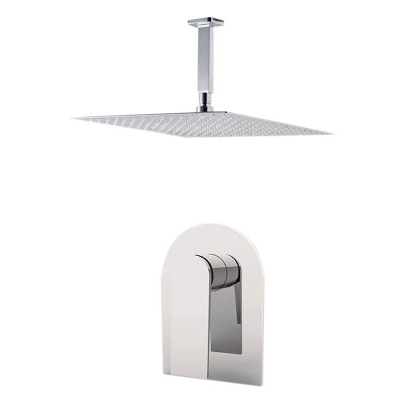 Chrome 8" Ceiling Mounted Shower Faucet with Rough-In Valve
