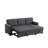 Lucca 84" Dark Gray Linen Reversible Sleeper Sectional Sofa With Storage Chaise