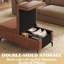Repose-pieds brun foncé en similicuir avec rangement-75851139-77427951