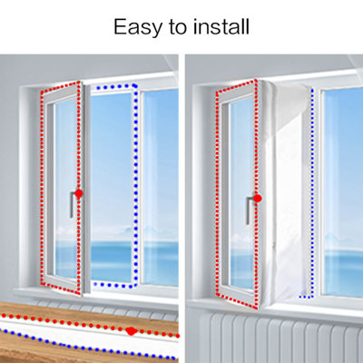 Shinco White 400cm(157.5") Waterproof Portable Ac Window Seal And Tumble Dryer Compatible With Medium Or Large Casement Crank Window And Tilting Window-air Exchange Guards With Zip And Hook And Loop