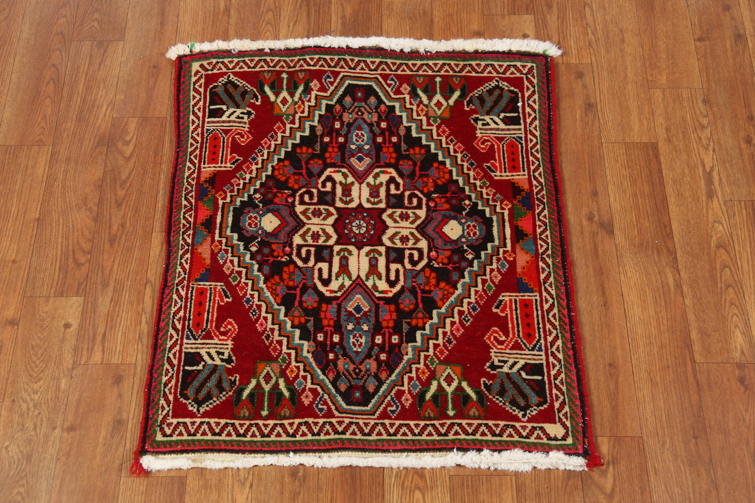 Bungalow Rose Handmade Wool Traditional Square Rug 2x2 | Wayfair