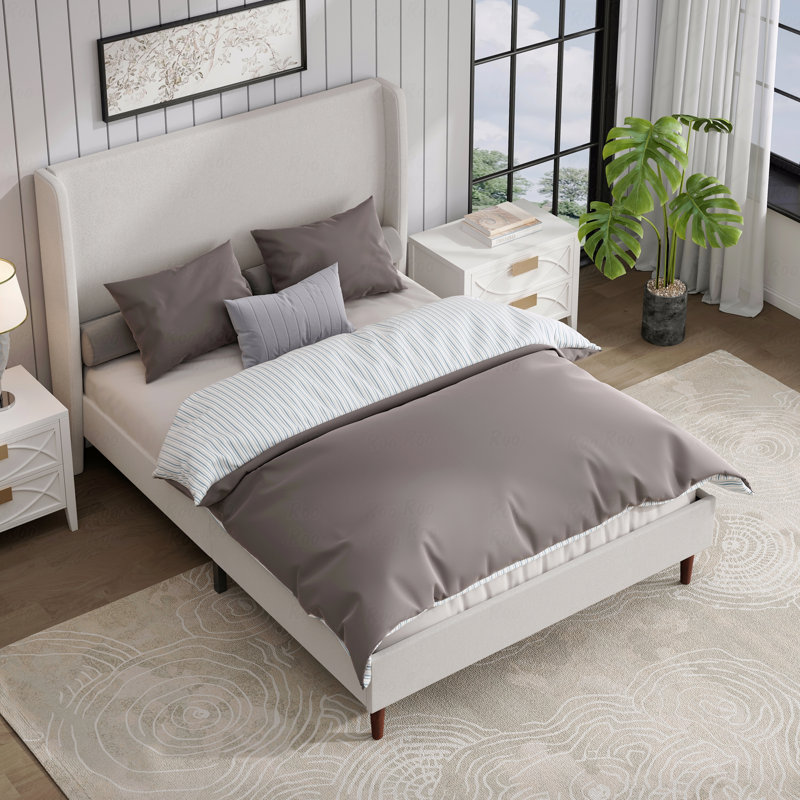 Structure de lit pour grand lit avec tête de lit tapissier, 12 pièces avec fonction de support à lattes