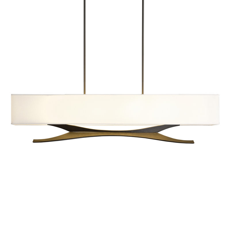 Moreau 4 - Light Kitchen Island Pendant, Dark Smoke, Natural Anna