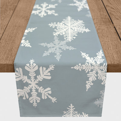 Blue Snowflake Pattern Table Runner