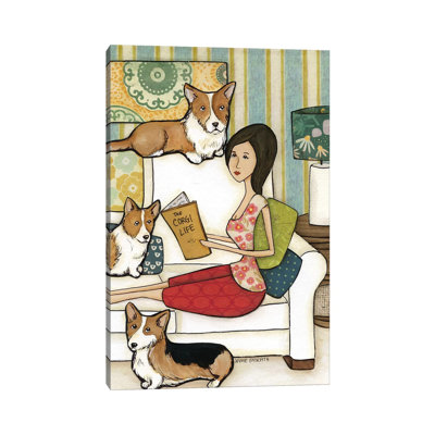 «The Corgi Life» par Jamie Morath - peinture sur toile tendue