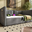 Lit en velours, cadre de lit avec rangement hydraulique et conception de matelas de type C à chargement, dossier et déplacement pour une durabilité-1891671349