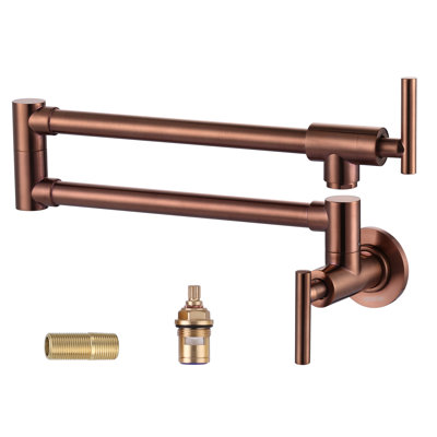 Commercial Wall Mount Brass Pot Filler Faucet with Double Joint Swing Arms