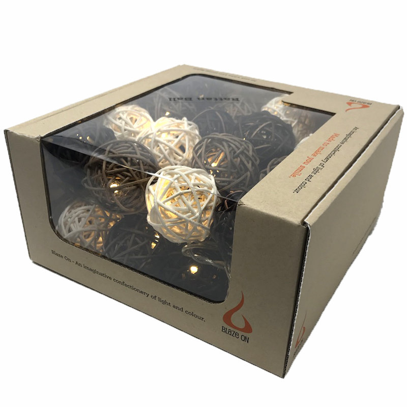 Stillmore Crest LED Handmade Wicker Balls String Light, 30 Lamps - 8 Metre Long