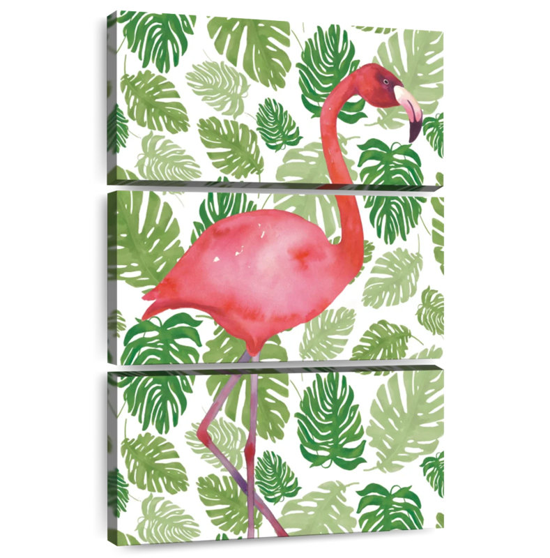 Brampt Tropical Flamingo I, 50" H x 32" W