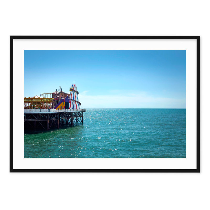 Brighton Pier - Picture Frame Photograph on Paper, 28.5" H x 40" W, Black Framed