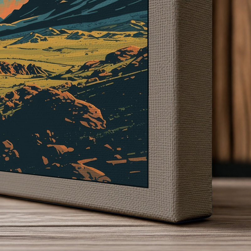 Alien Moonrise Modern - Wrapped Canvas, 18x12 - 45.7 x 30.5 cm, Taupe Border