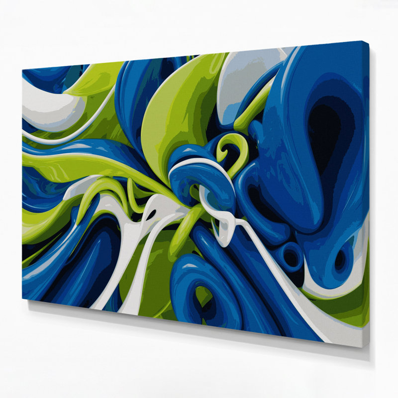 Art mural sur toile Biomorphic Abstraction 87, H 11 po x l 14 po