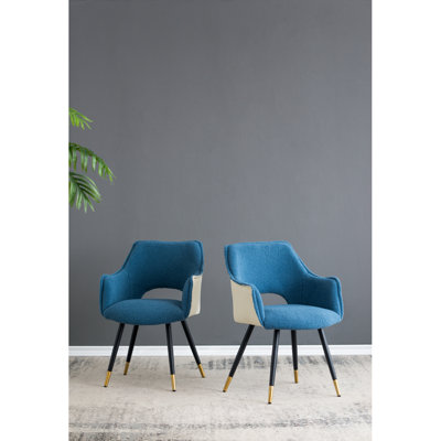 Ensemble de 2 chaises d'appoint en tissu, chaise de meuble-lavabo de chambre à coucher pour salon