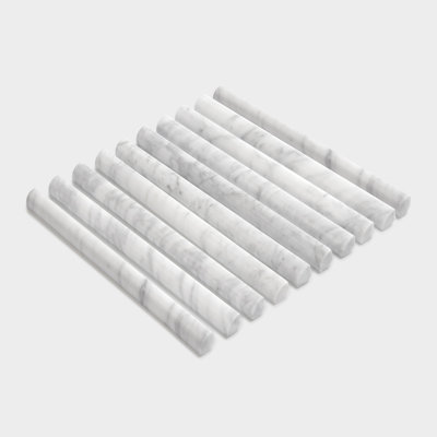 12" x 0.75" Natural Marble Quarter Round Tile Trim (Set of 10)