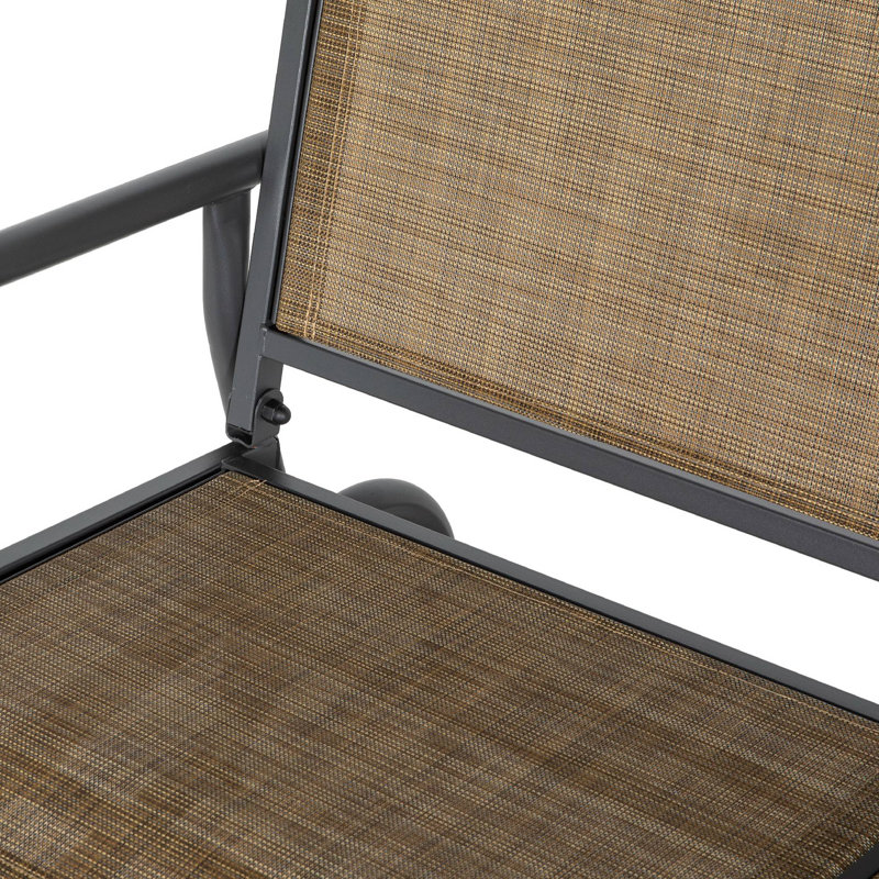 Banc oscillant pour 2 personnes, causeuse double à bascule de patio avec structure en acier thermolaqué pour porche de jardin