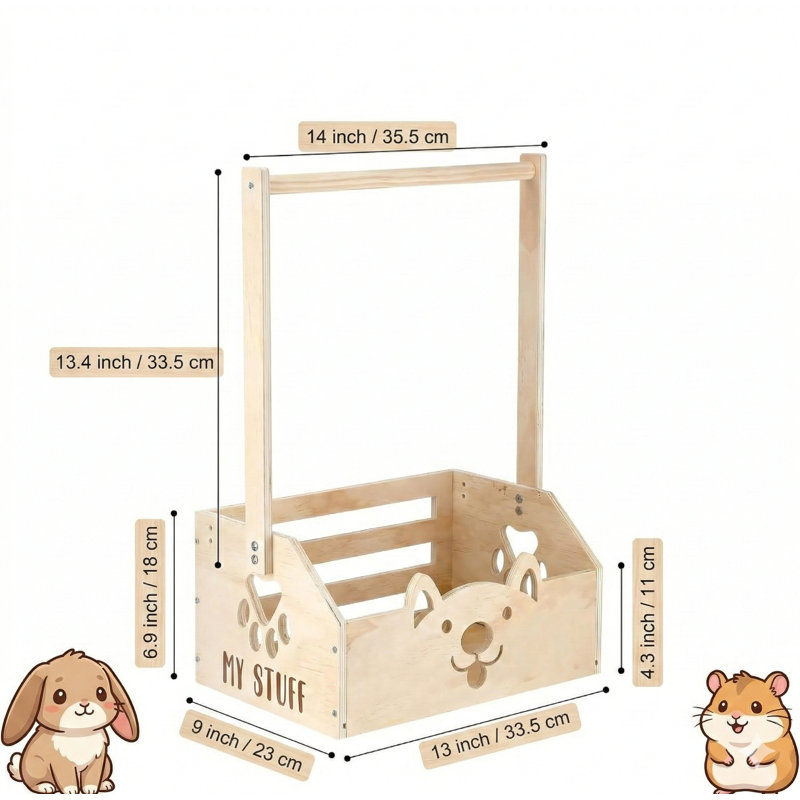 Armoire en bois pour animaux de compagnie (chiens), dotÃ©e d'une poignÃ©e et d'un compartiment pour ranger les jouets ; peut Ã©galement servir de porte-vÃªtements pour ranger les accessoires de votre chat ; dimensions : 48,3 cm x 33 cm x 22,9 cm