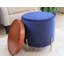 Connell 43cm Wide Round Solid Colour Standard Ottoman